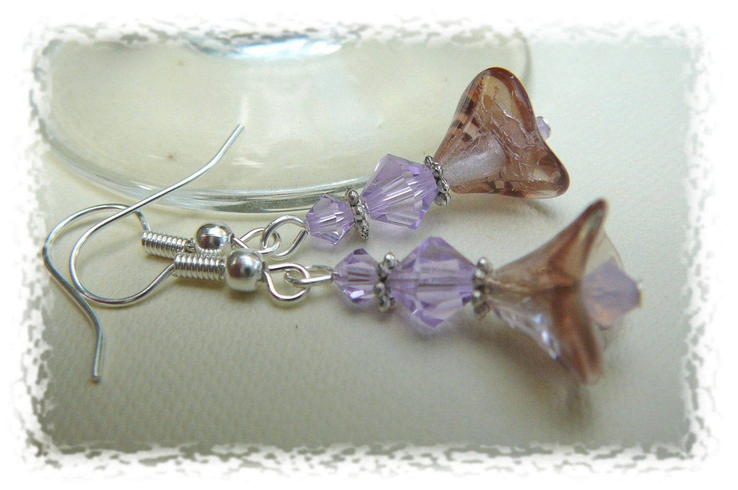 Rosa Blüten, Ohrringe von BeadsMe