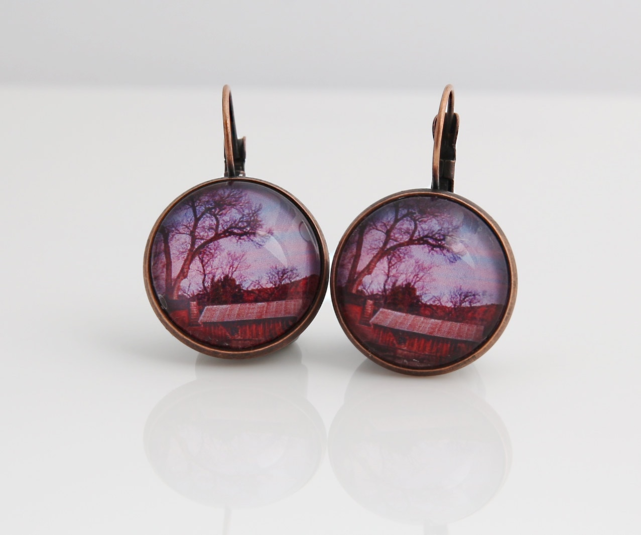 Sedona Sonnenuntergang Ohrringe, Abstrakte Fotografie, Jahrgang Bronze von BeadsMe