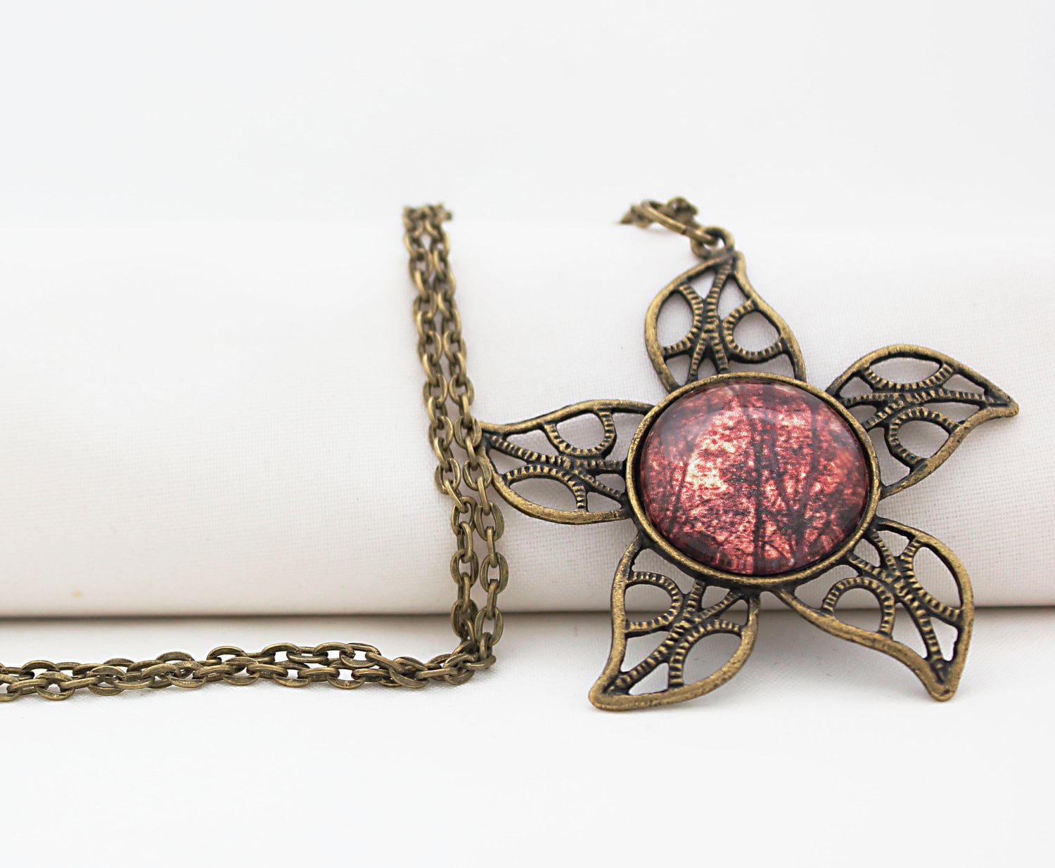 Sonnenaufgang Durch Die Bäume, Jahrgang Bronze, Fotografie, Foto-Schmuck, Naturfotografie von BeadsMe