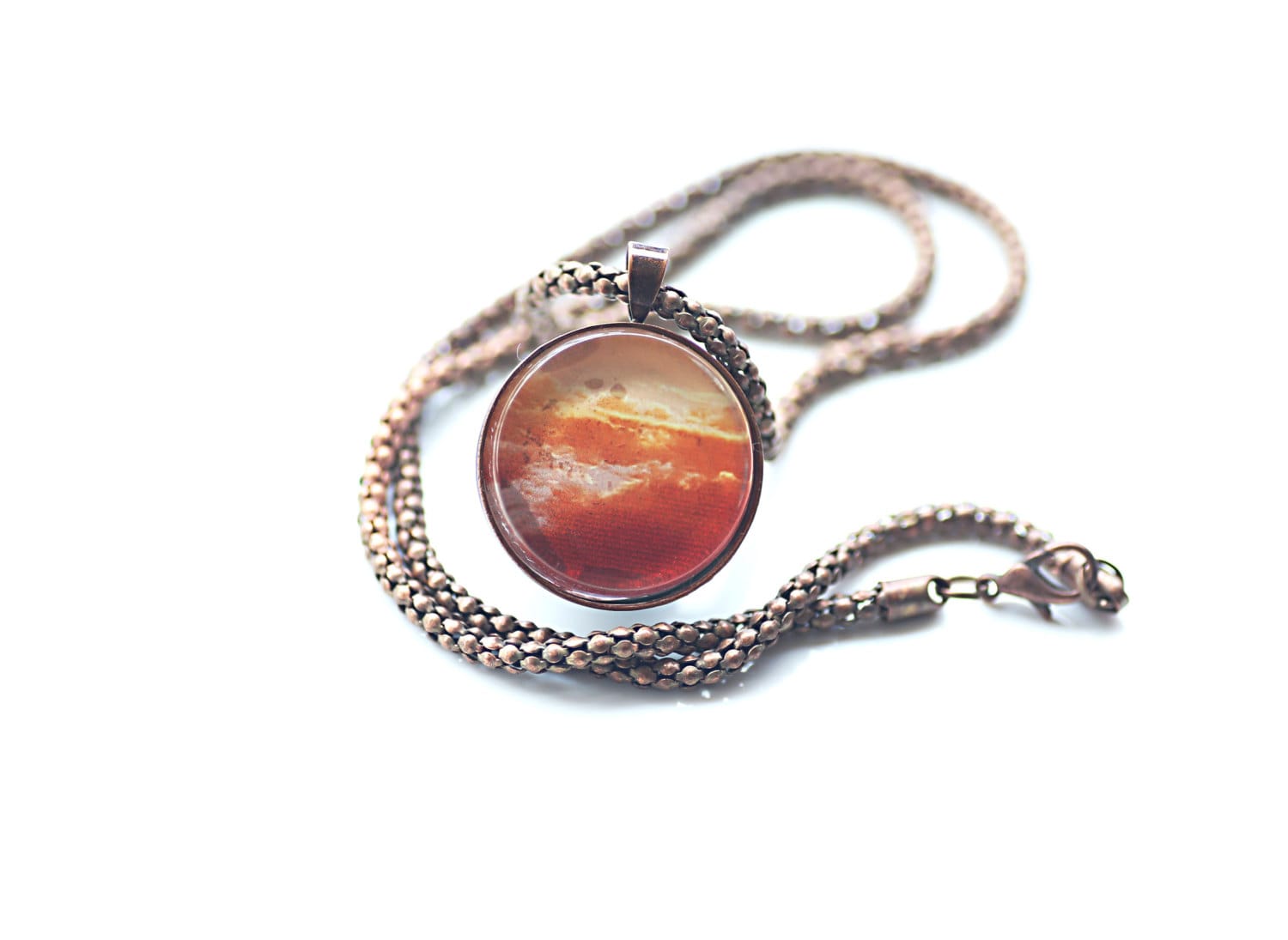 Sonnenuntergang in Den Wolken, Vintage Kupfer, Fotografie, Foto-Schmuck von BeadsMe