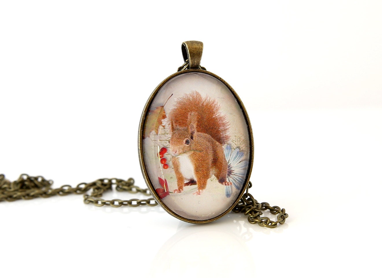 Squirel Halskette, Wildlife Woodlands Tier Halskette von BeadsMe