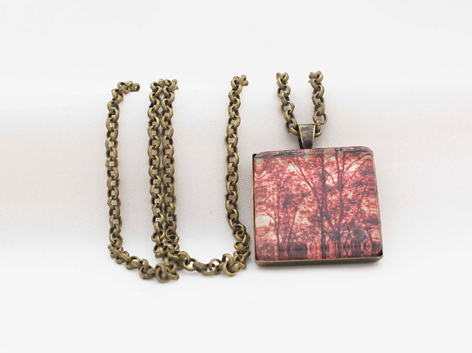 Sunrise Halskette, Jahrgang Bronze, Fotografie, Foto-Schmuck von BeadsMe