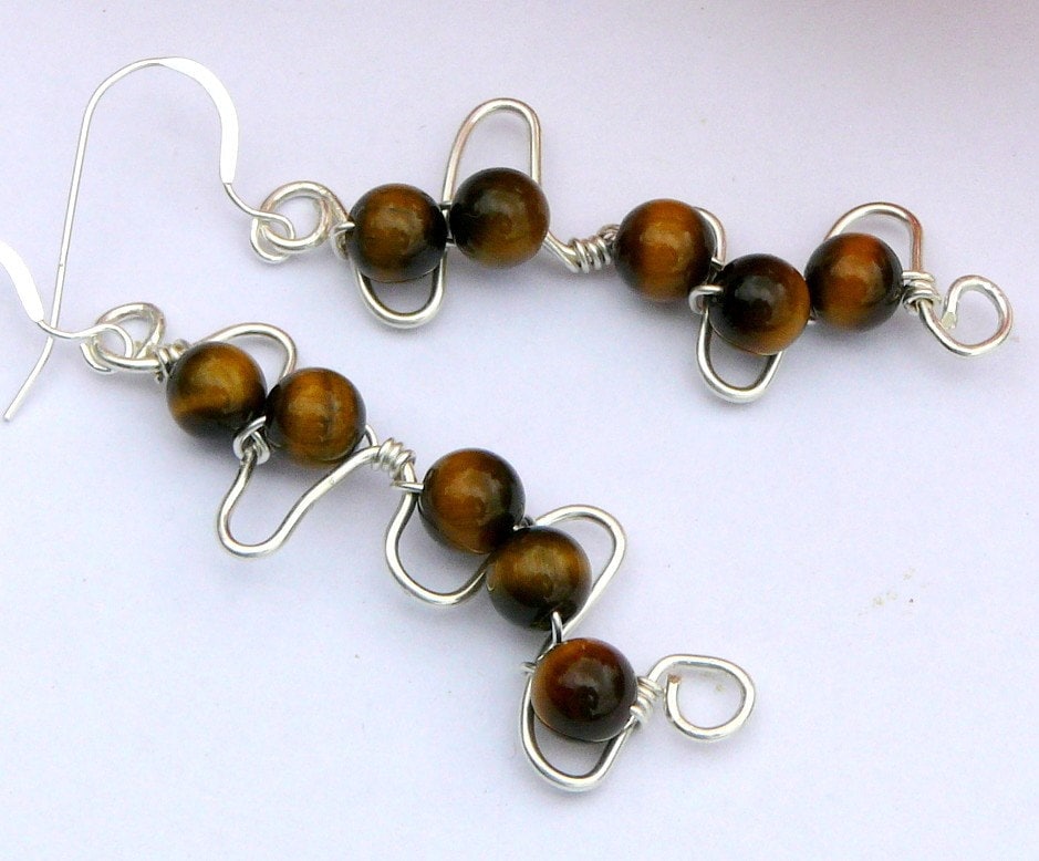 Tigerauge Und Sterling Silberohrringe von BeadsMe