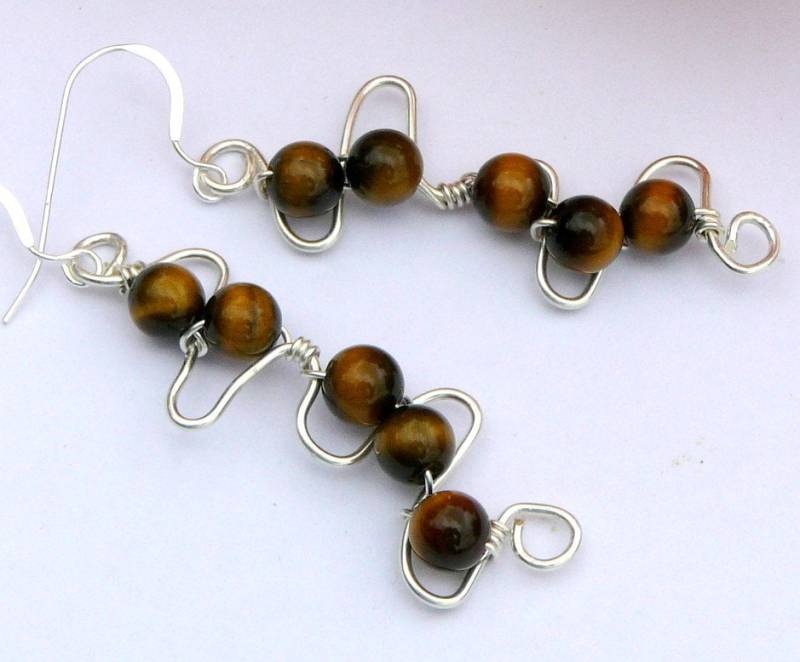 Tigerauge Und Sterling Silberohrringe von BeadsMe