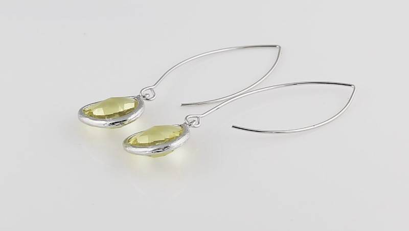 Zitrone Teardropohrringe, Brautjungfer Gelb Brautschmuck von BeadsMe