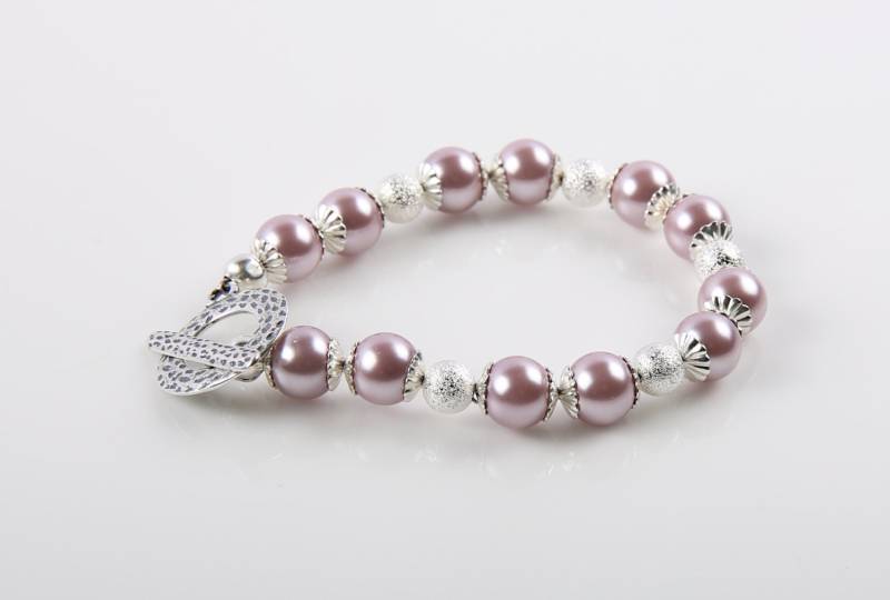 staubigen Rosa Glas Perle Armband, Blumenmädchen, Brautjungfer Armband von BeadsMe