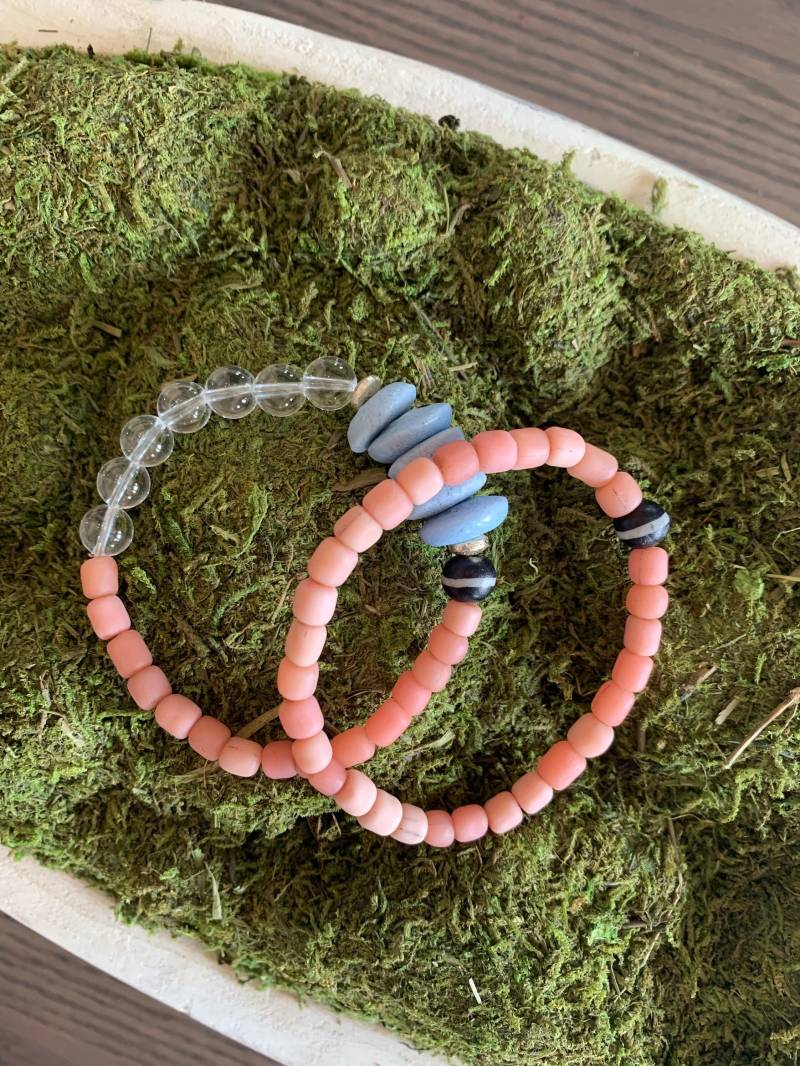 Glasperlen Armband Stack/Stacking Armband/Ashanti Perlen Armband/Dehnbares Armband/Edelstein Stack/Chunky von BeadsOnAStringByHils