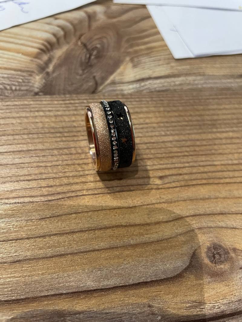 Edelstahl Ringe - Drehringe Wechselringe Baue Dir Deinen Eigenen Ring Rosé Gold, Schwarz Und Silber Größe #18 #19 von BeadsPerMinuteDE