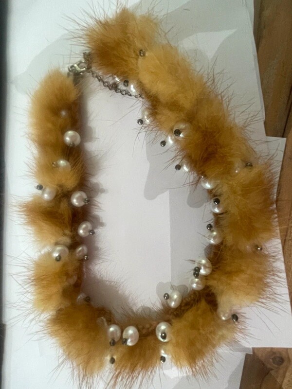 Vintage - Puschelkette Mit Süßwasser Perlen Und 925Er Silber Verschluss von BeadsPerMinuteDE