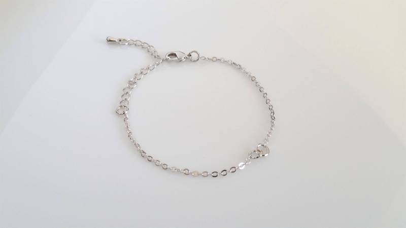 Zierliche Rhodinierte Armbandkette 17, 8 cm Dünnes Armband, 10 Stück Zierliche Rhodinierte Armbandkette 17, 8 cm Dünnes Armband, 10 Stück von Beadsvalley
