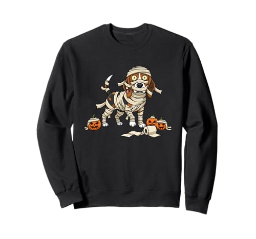 Lustiger Beagle-Mumien-Kürbis Halloween Kinder Herren Damen Sweatshirt von Beagle Lovers Cute Halloween Outfits for Boy Girl