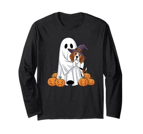 Lustiger Geist Beagle Kürbis Halloween Kinder Herren Damen Langarmshirt von Beagle Lovers Cute Halloween Outfits for Boy Girl