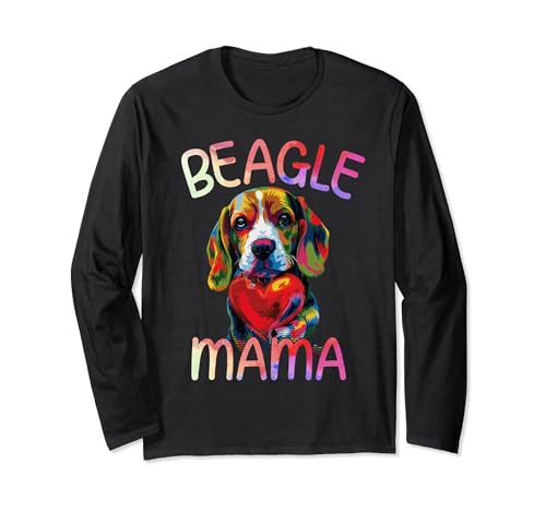 Beagle Dog Lovers Mama, farbenfrohe Pop-Art-Beagle-Mama für Damen Langarmshirt Beagle Dog Lovers Mama, farbenfrohe Pop-Art-Beagle-Mama für Damen Langarmshirt von Beagle Lovers Designs