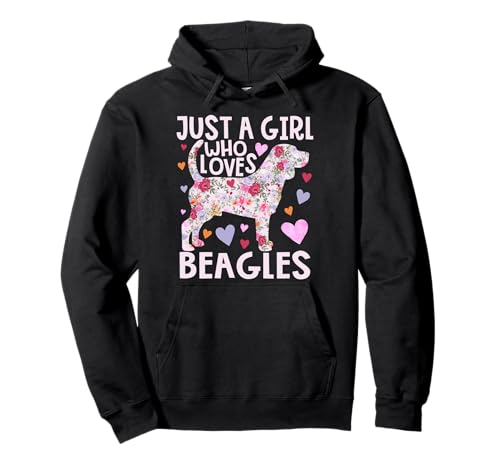 Beagle Just A Girl Who Loves Beagles Hundeblume mit Blumenmuster Pullover Hoodie von Beagle dog Just A Girl Who Loves Beagles Design