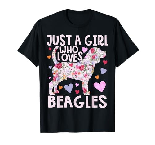 Beagle Just A Girl Who Loves Beagles Hundeblumen-Blume T-Shirt von Beagle dog Just A Girl Who Loves Beagles Design