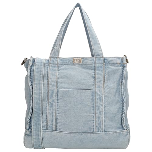 Beagles Damen Handtasche im Denim-Look, mit Reißverschluss, Hauptfach und Schulterriemen, modisches Design für den täglichen Gebrauch von Beagles