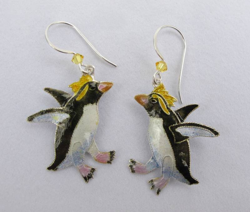 Rock Hopper Pinguin Ohrringe Aus Sterlingsilber von BeakChicJewelry