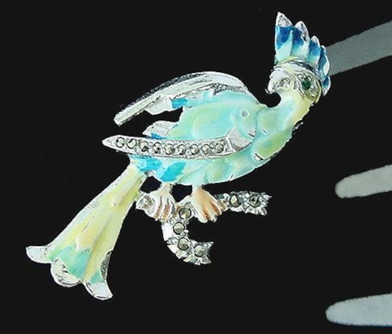 Vintage Markasit Und Emaille Kakadu Pin Vintage Markasit Und Emaille Kakadu Pin von BeakChicJewelry