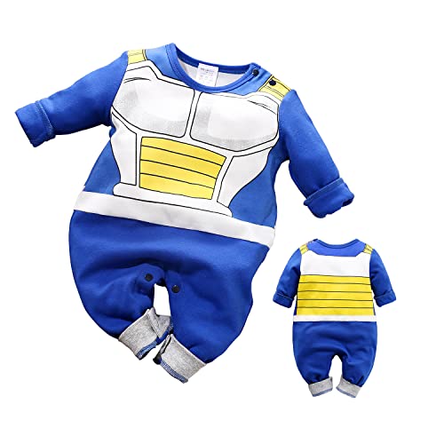 IURNXB Baby Strampler Overall Langarm Cartoon Rolle die Babykleidung Spielt (Blau1, 1-3 Monate) von IURNXB