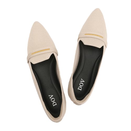 Bealin Flache Damen-Ballettschuhe, elegant, spitzer Zehenbereich, gestrickt, bequem, weich, flache Schuhe, Schlupfschuhe, Loafer, Beige, 39 EU Bealin Flache Damen-Ballettschuhe, elegant, spitzer Zehenbereich, gestrickt, bequem, weich, flache Schuhe, Schlupfschuhe, Loafer, Beige, 39 EU von Bealin
