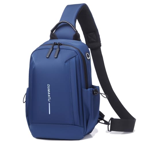 Bealin Wasserdichte Schultertasche für Herren und Damen, Brusttasche, mit Kopfhörerloch zum Wandern, Spazierengehen, Blau Bealin Wasserdichte Schultertasche für Herren und Damen, Brusttasche, mit Kopfhörerloch zum Wandern, Spazierengehen, Blau von Bealin