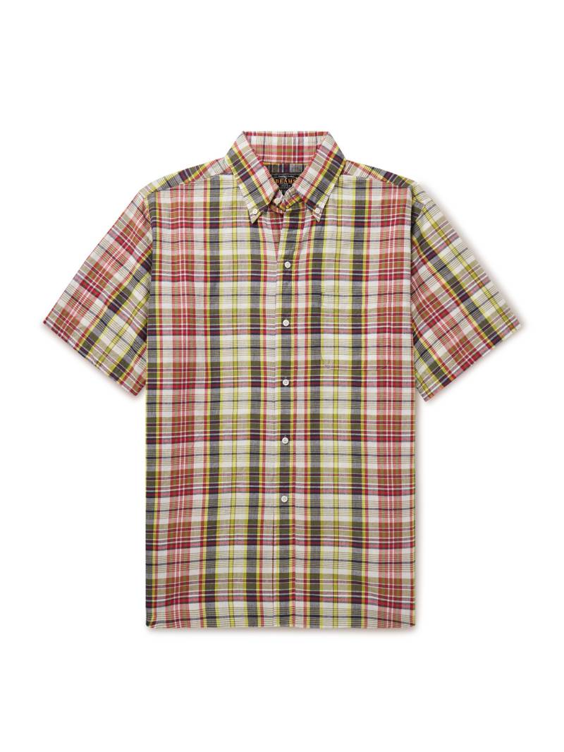 Beams Plus - Button-Down Collar Checked Cotton-Madras Shirt - Men - Brown - M von Beams Plus