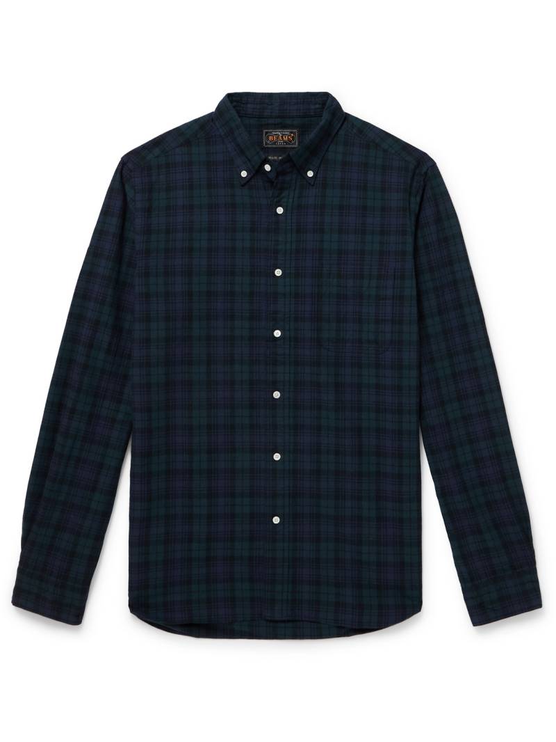 Beams Plus - Button-Down Collar Checked Cotton Shirt - Men - Blue - S von Beams Plus