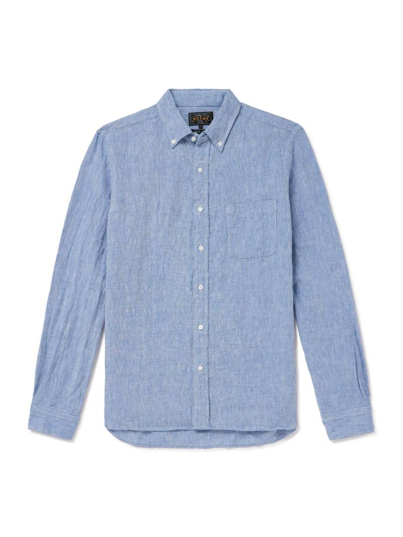 Beams Plus - Button-Down Collar Linen-Chambray Shirt - Men - Blue - L von Beams Plus