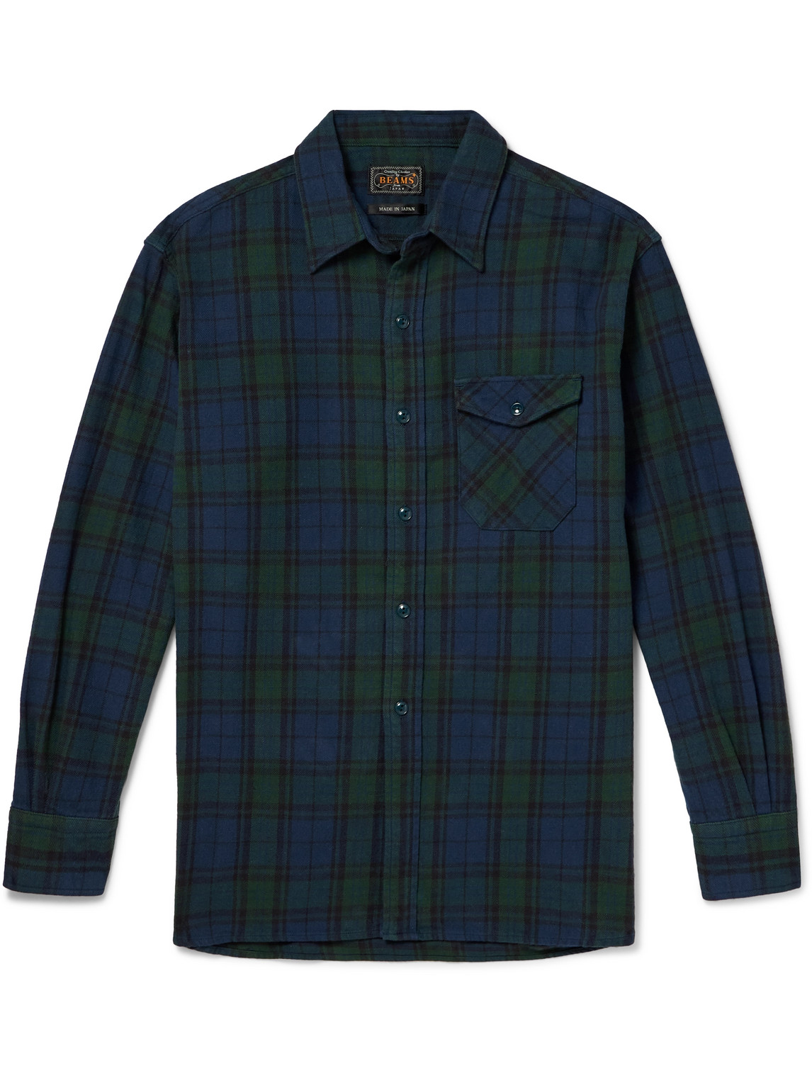Beams Plus - Checked Cotton-Flannel Shirt - Men - Blue - XL von Beams Plus