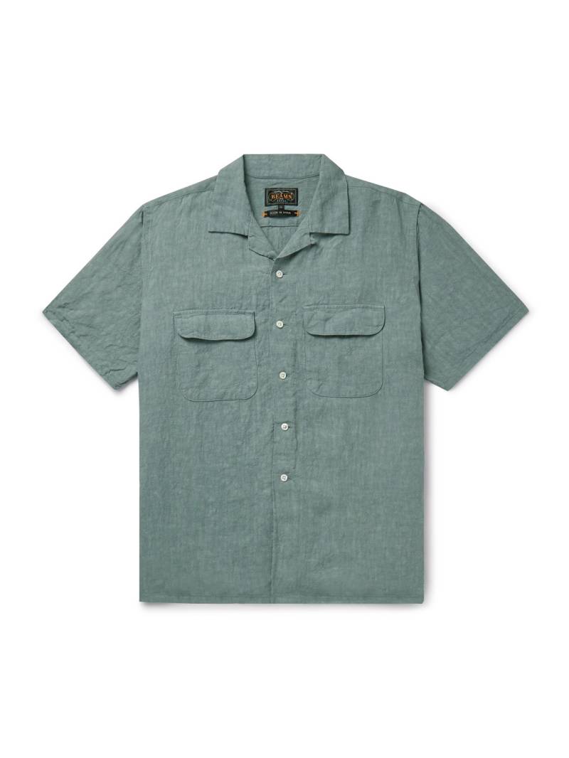 Beams Plus - Convertible-Collar Linen Shirt - Men - Green - S von Beams Plus
