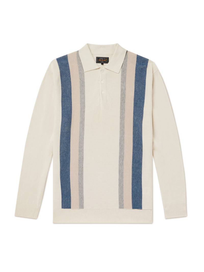 Beams Plus - Striped Knitted Polo Shirt - Men - Neutrals - L von Beams Plus