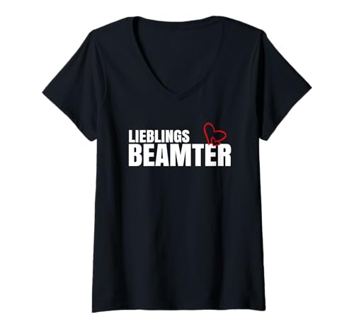 Damen Lieblingsbeamter Glückwunsch Verbeamtung Party Herz Beamten T-Shirt mit V-Ausschnitt Damen Lieblingsbeamter Glückwunsch Verbeamtung Party Herz Beamten T-Shirt mit V-Ausschnitt von Beamten Geschenke & Glückwunsch Verbeamtung