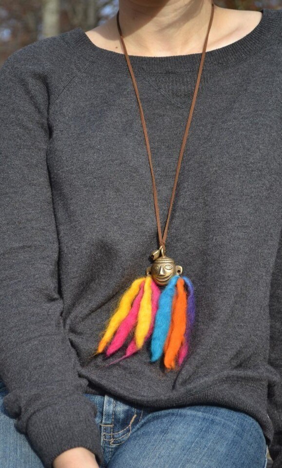 Funky Gesicht Halskette., Hippiehalskette, Hippie-Zubehör von BeansandThreads