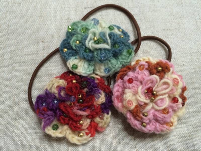 Seide Wolle Elegante Häkeln Haarkrawatten von BeansandThreads