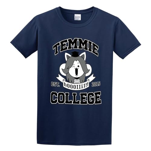 Temmie College Undertale Casual Round Neck T Shirt Navy L Temmie College Undertale Casual Round Neck T Shirt Navy L von Bear Coming