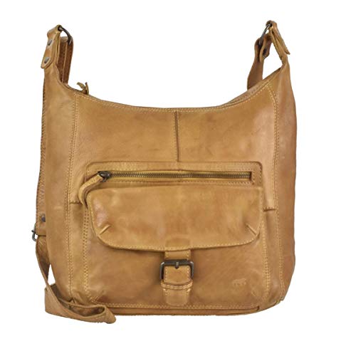 Bear Design Damen Tasche Ledertasche Umhängetasche ocker gelb von Bear Design