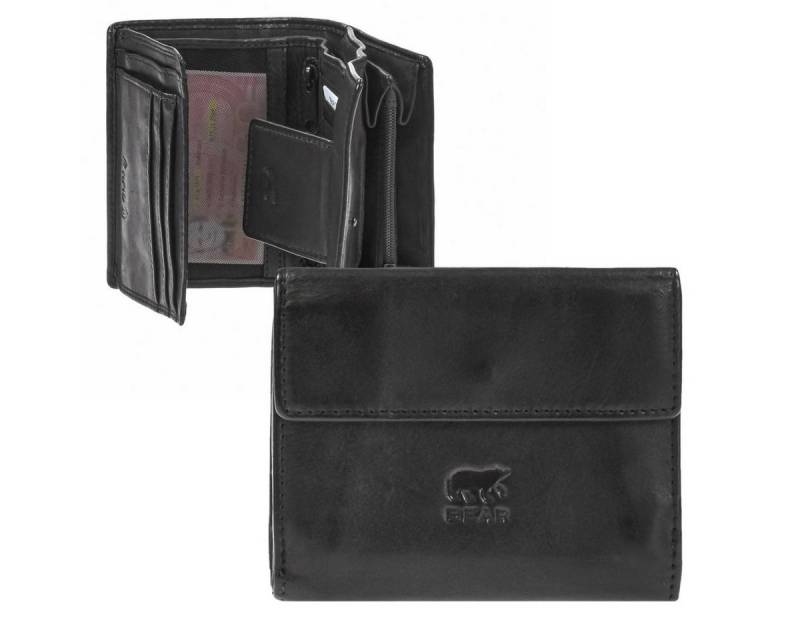 Bear Design Geldbörse "Jill" Portemonnaie Damen 12x10cm kompakt knautschiges Leder, praktische Damen-Geldbörse im handlichen Format von Bear Design