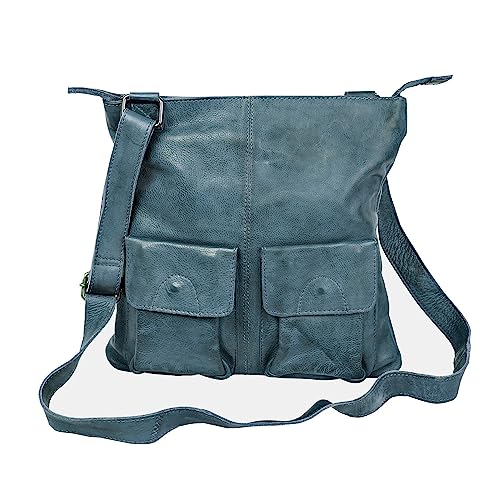 Bear Design Leder Schultertasche Messenger Ledertasche Umhängetasche Crossbody Fabia CP2018 strapazierfägiges Leder in Used Look 31/31/6 cm von Bear Design