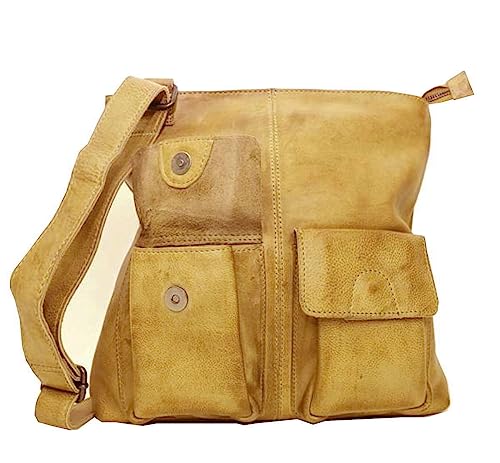 Bear Design Leder Schultertasche Messenger Ledertasche Umhängetasche Crossbody Fabia CP2018 strapazierfägiges Leder in Used Look 31/31/6 cm von Bear Design