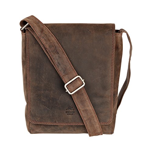 Bear Design Messenger, Umhängetasche (23/ 30/ 6 cm), HD6275 Unisex, Buffel Leder von Bear-Design