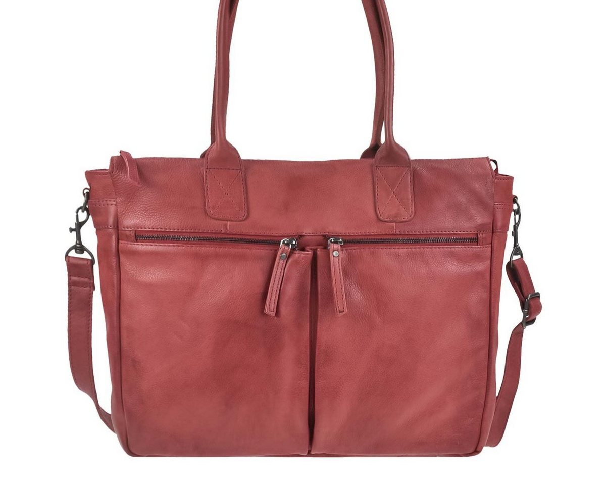Bear Design Shopper Binni" Callisto Pelle Leder, große Handtasche, Schultertasche 45x32cm, weich, knautschig rot" von Bear Design