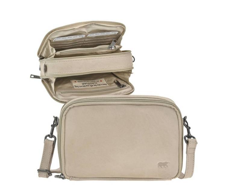 Bear Design Umhängetasche "Eleonora" Schultertasche Leder 22x15cm kompakt, kleine praktische Damentasche mit 2 Fächern von Bear Design