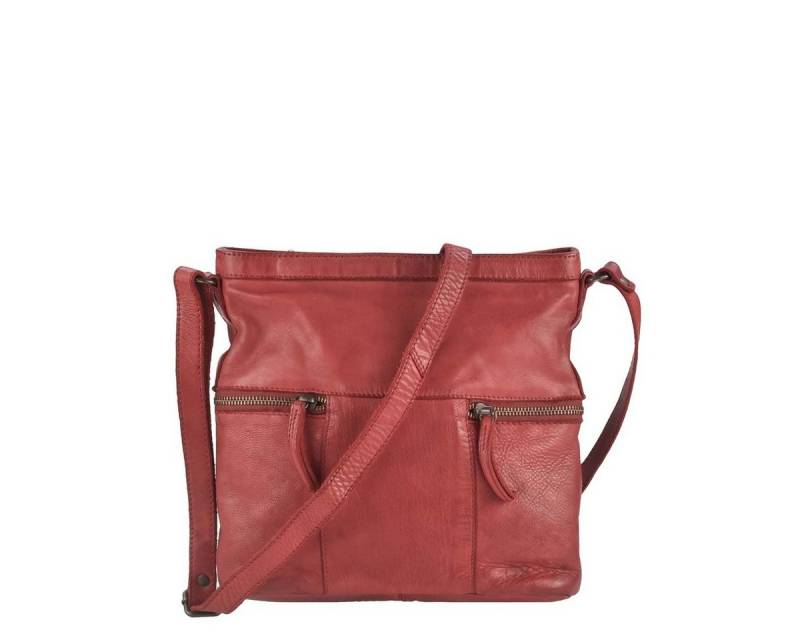 Bear Design Umhängetasche "Chessie" Cow Lavato Leder, Handtasche, kleiner Shopper, Schultertasche 26x25cm, Leder in rot von Bear Design