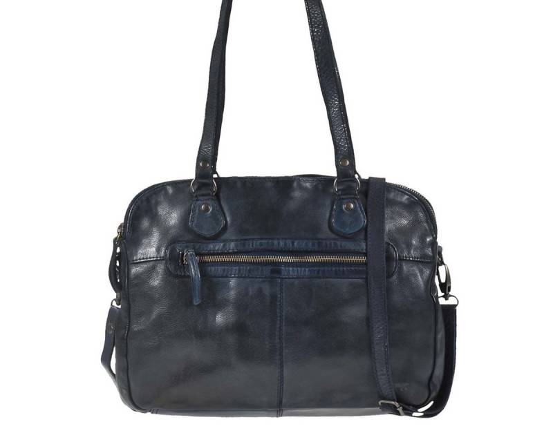 Bear Design Umhängetasche "Lieke" Cow Lavato Leder, Handtasche, 2 getrennte Fächer, Schultertasche 33x25cm, dunkelblau von Bear Design