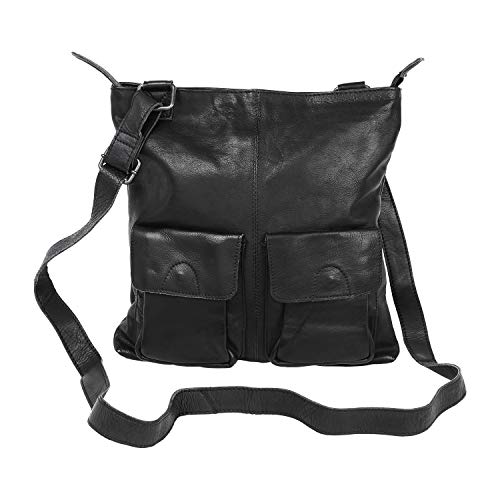 Bear Design Leder Schultertasche Messenger Ledertasche Umhängetasche Crossbody Fabia CP2018 strapazierfägiges Leder in Used Look 31/31/6 cm von Bear Design