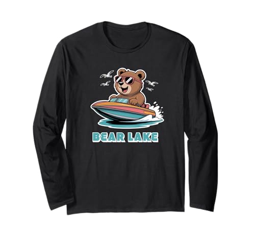 Cute Bear Lake Utah and Idaho for Adults and Kids Langarmshirt von Bear Lake Utah and Idaho Cute Bear Boater