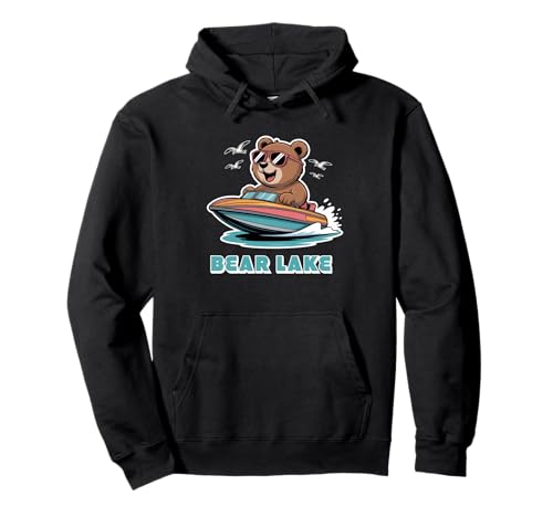 Cute Bear Lake Utah and Idaho for Adults and Kids Pullover Hoodie von Bear Lake Utah and Idaho Cute Bear Boater