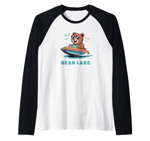 Cute Bear Lake Utah and Idaho for Adults and Kids Raglan von Bear Lake Utah and Idaho Cute Bear Boater
