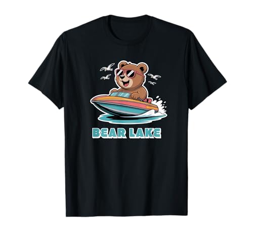 Cute Bear Lake Utah and Idaho for Adults and Kids T-Shirt von Bear Lake Utah and Idaho Cute Bear Boater