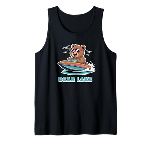 Cute Bear Lake Utah and Idaho for Adults and Kids Tank Top von Bear Lake Utah and Idaho Cute Bear Boater